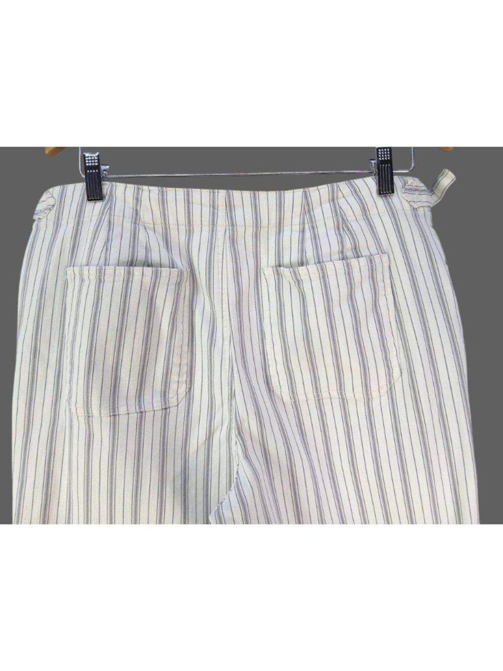 Talbots Womens Striped Capri Pants Size 14 Waist Tab Straight Ankle Jeans Hillsi - Picture 5 of 13